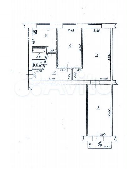 3-к. квартира, 58 м², 1/9 эт.