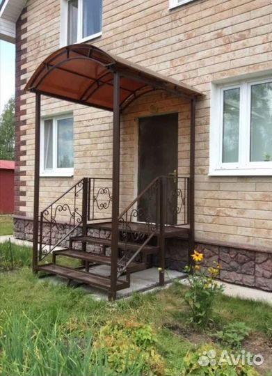 Навес, входная группа, козырёк, лестница