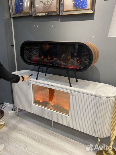 Электрический камин тумба