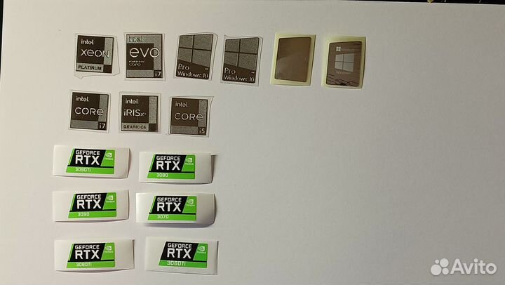 Наклейки Windows,Intel,AMD,Nvidia,Xeon,Asus,RTX