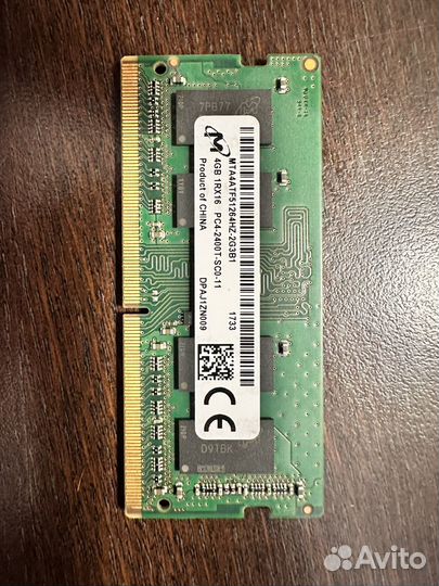 Оперативная память для ноутбука ddr4 6гб
