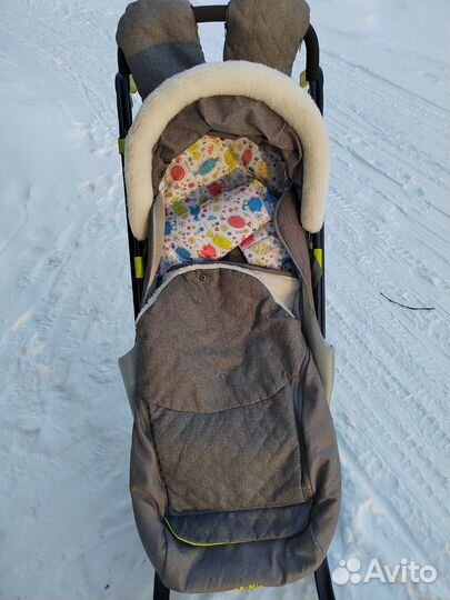 Детские санки коляска с колесами бу