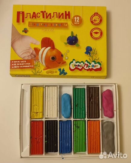 Пластилин и развивающие карточки для малышей