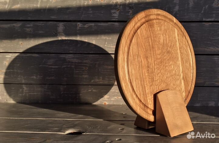 Доска разделочная круглая с подставкой