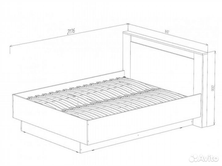 Бостон Кровать 1600 анкор светлый (без ортопеда)