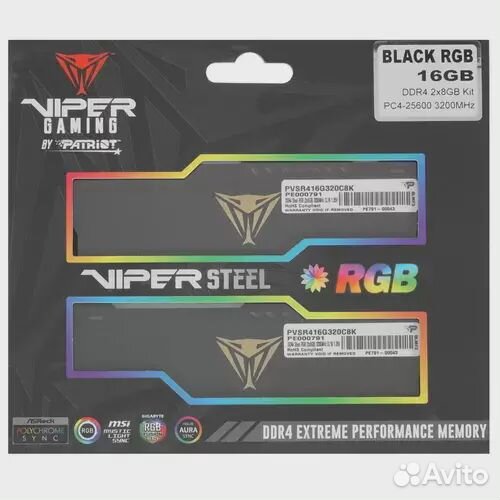 Оперативная память 16 Gb 3200 MHz patriot viper ST