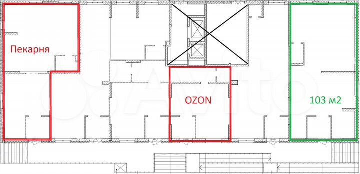 Торговая площадь, общепит 103 м²