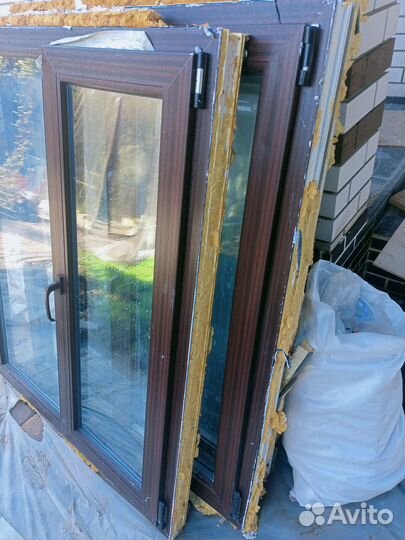 Окна пластиковые бу коричневые