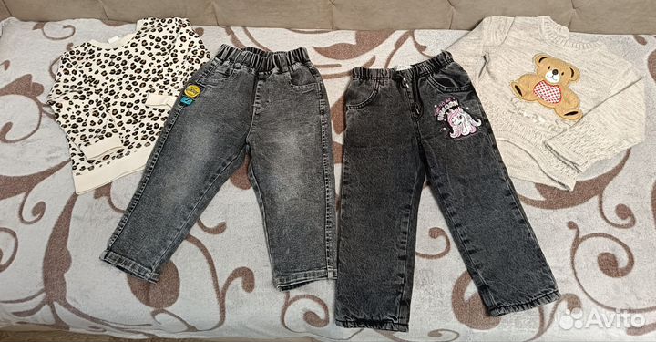 Джинсы и кофты для девочки 92-98