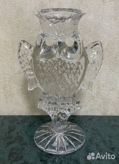 Подсвечник Сова Хрусталь СССР