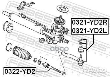 Тяга рулевая (acura mdx yd2 2007) 0322YD2 Febest