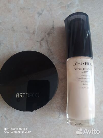 Тональный крем shiseido и пудра Artdeco