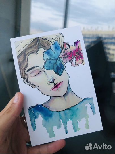 Открытки ручной работы акварель