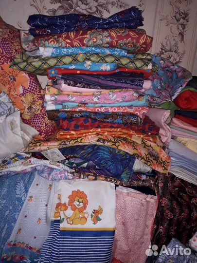 Ткани.отрез СССР бязь.сатин.штапель.шерсть