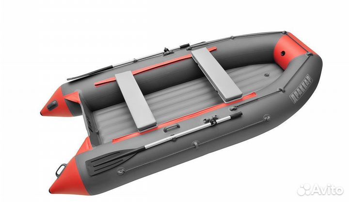 Лодка драккар 3000 нднд classic, цв красно-серый