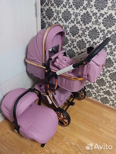 Новинка Коляска 3 в 1 luxmom 608 экокожа