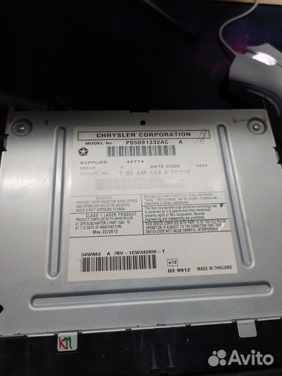 Магнитола jeep Grand Cherokee 2012 WK2