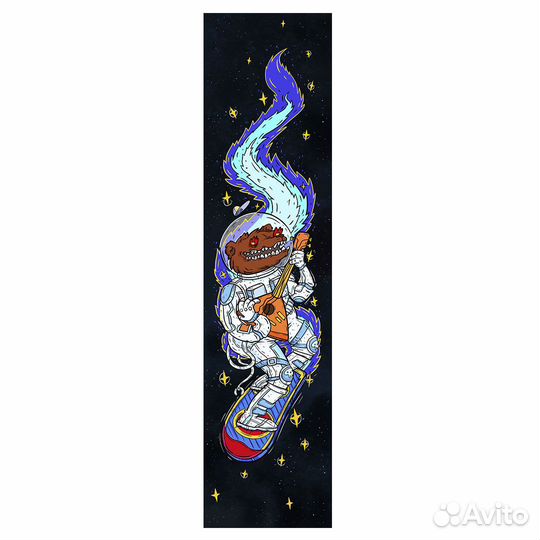 Шкурка для самоката Комета Космо-Медведь синий