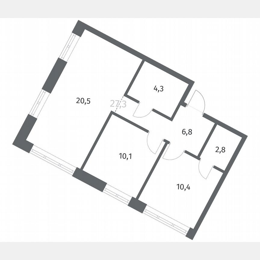 2-к. квартира, 54,9 м², 11/12 эт.
