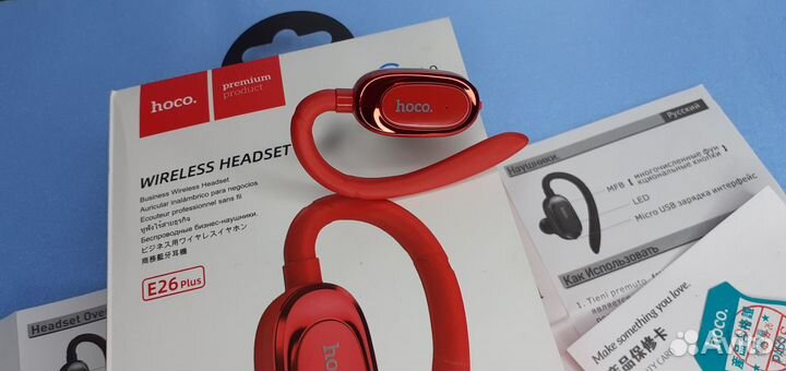 Гарнитура Hoco Red Звонки Музыка Бизнес стиль