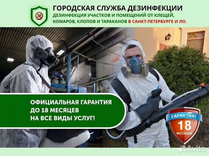 Уничтожение клопов, тараканов. Обработка участков