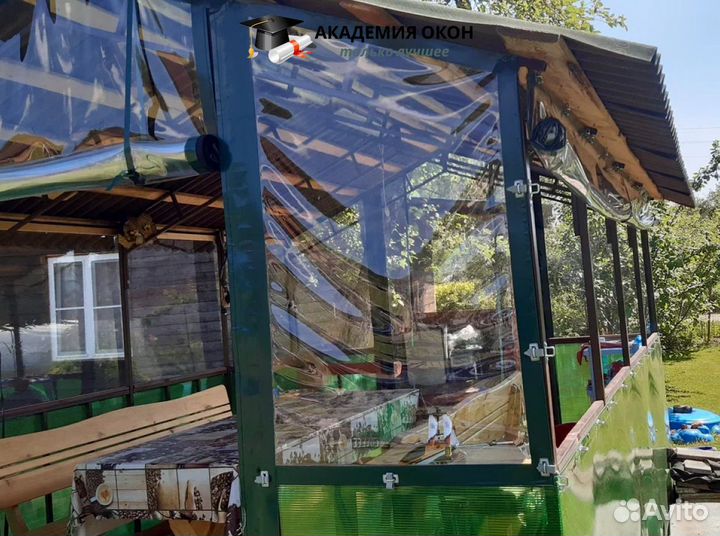 Гибкие окна для беседки