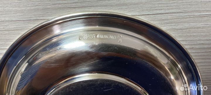 Подстаканник с блюдцем sterling 925 серебро