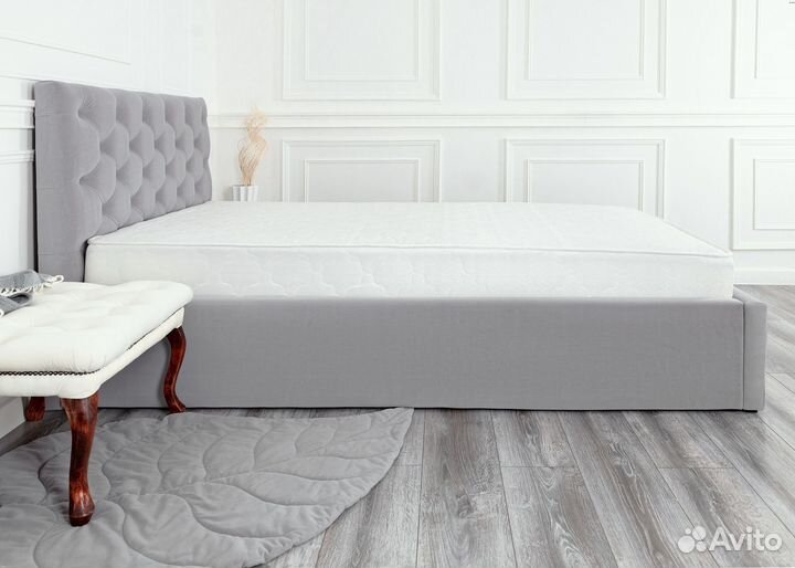 Кровать 120х200 серый велюр Барокко