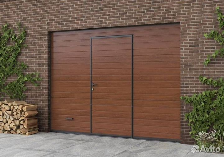 Секционные ворота Алютех prestige с калиткой