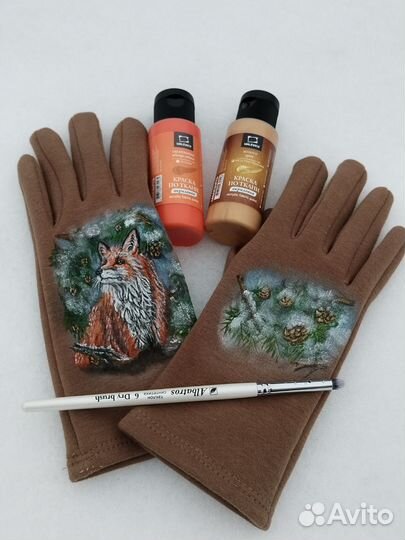 Перчатки с ручной росписью