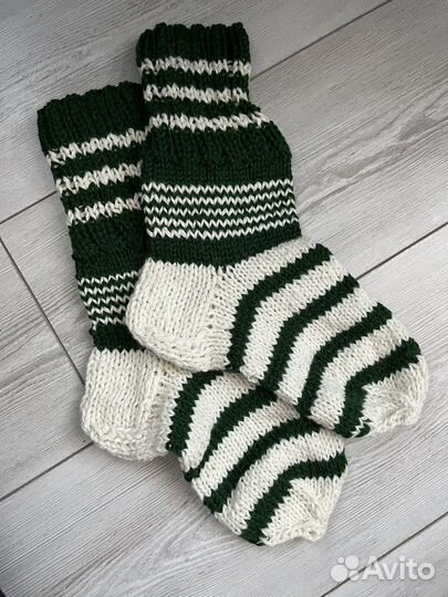 Носки ручной вязки шерстяные
