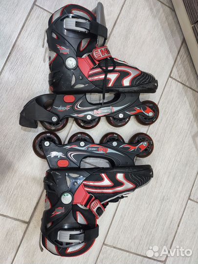 Коньки роликовые раздвижные, ролики, размер 34-38