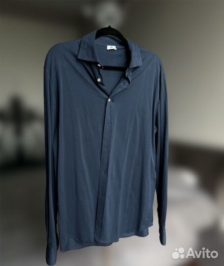 Рубашка синяя Borrelli 54 оригинал