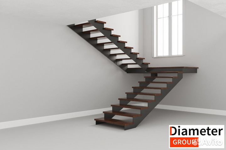 Производство межэтажной лестницы из дуба