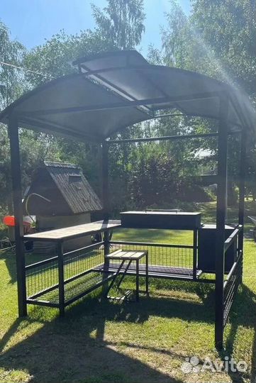 Мангал лофт с крышей