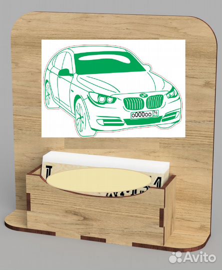 Визитница, табличка на стол с авто