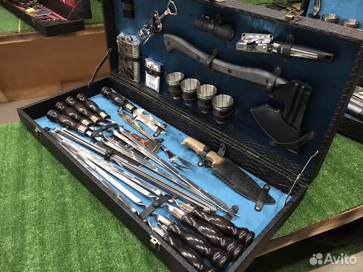 Топор, нож, шампура в кейсе