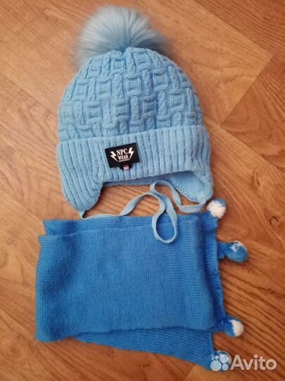 Шапка зимняя, шарф