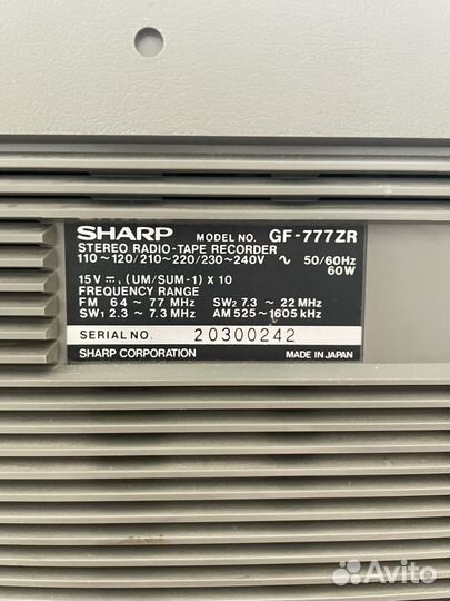Магнитола sharp 777