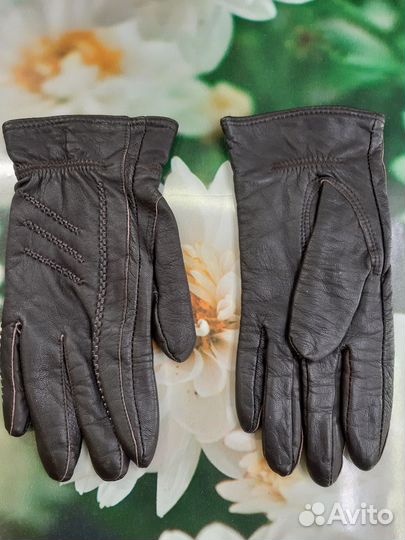 Перчатки женские кожаные