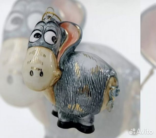 Ослик иа, лефортовский фарфор. Ёлочная игрушка
