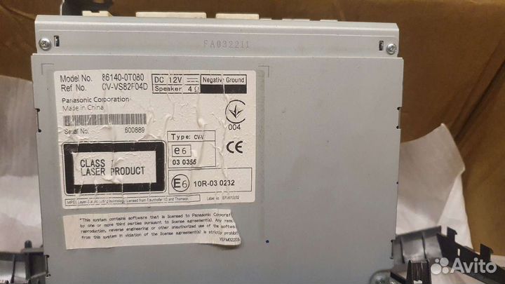 Штатное головное устройство на Toyota Venza 2013