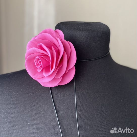 Чокер/брошь роза