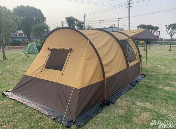 Палатка туристическая 6 местная с тамбуром + навес