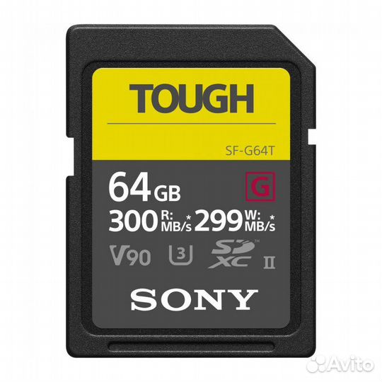 Карта памяти sdxc 64GB Sony SF-G tough UHS-II U3 V