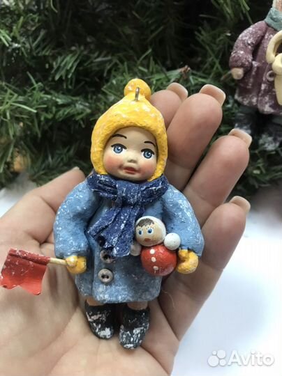 Ватные елочные игрушки