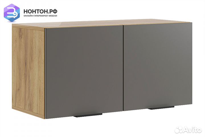 Антресоль двухдверная Бери дуб крафт золотой / гра