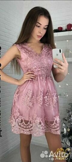 Вечернее платье пыльная роза 42-44