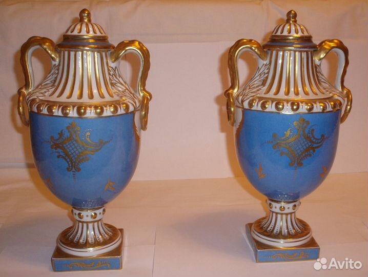 Вазы фарфор севр 19-й век, парные, Франция