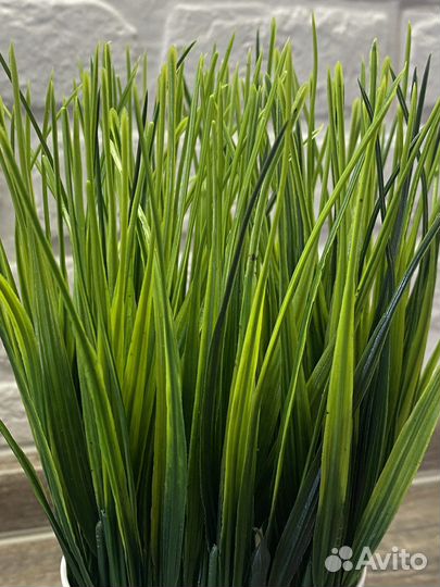 Искусственные цветы осока в кашпо горшке